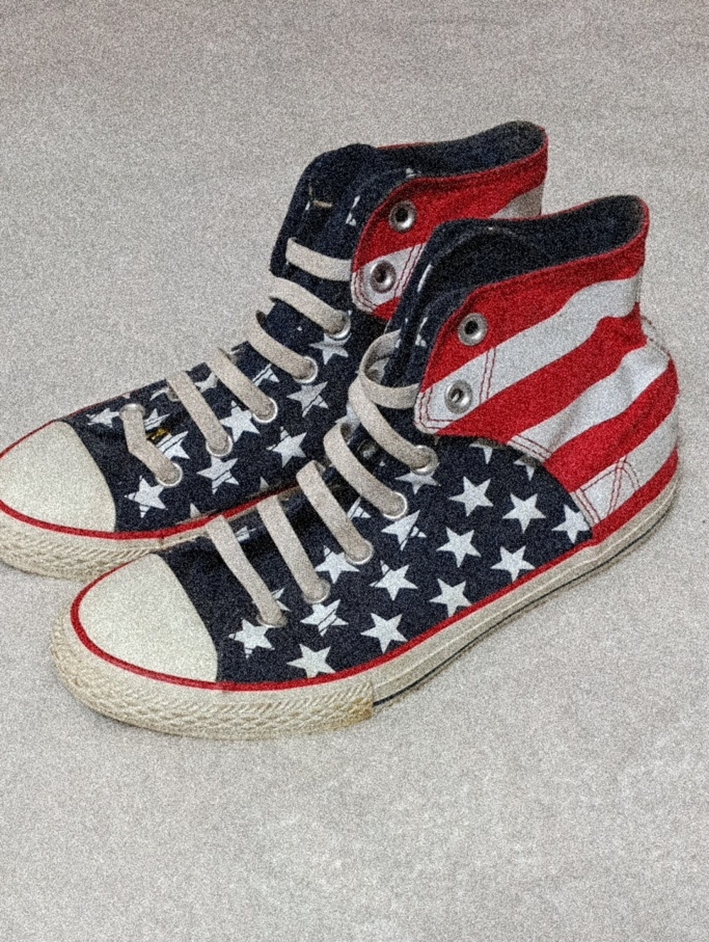 Converse All Star High-Top Sneakers in Red White Blue Stars & Stripes